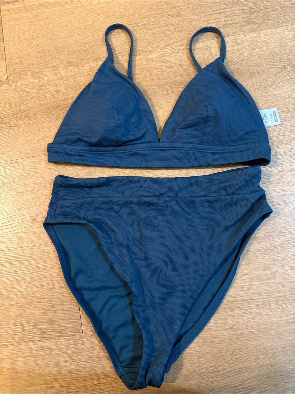 Shade & Shore Navy Blue Triangle Bikini Set
